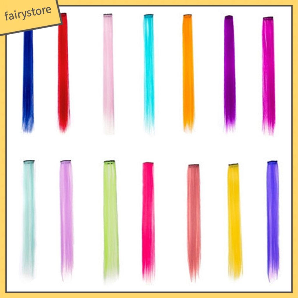 Set 2 / 3 Kẹp Tóc Giả Thẳng / Tóc Vô Hình Nhiều Màu Chịu Nhiệt Độ Cao