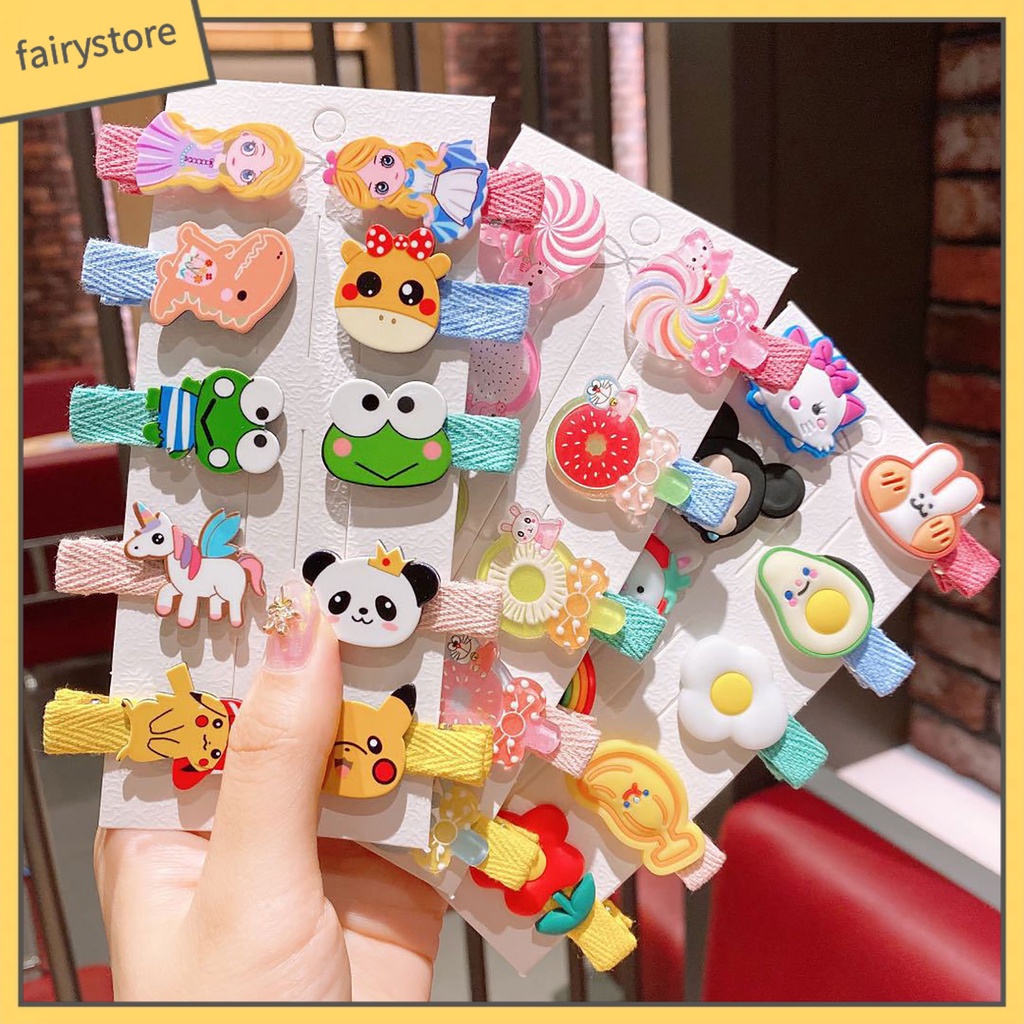 Set 10 Kẹp Tóc Hoạt Hình Dễ Thương Cho Bé Gái