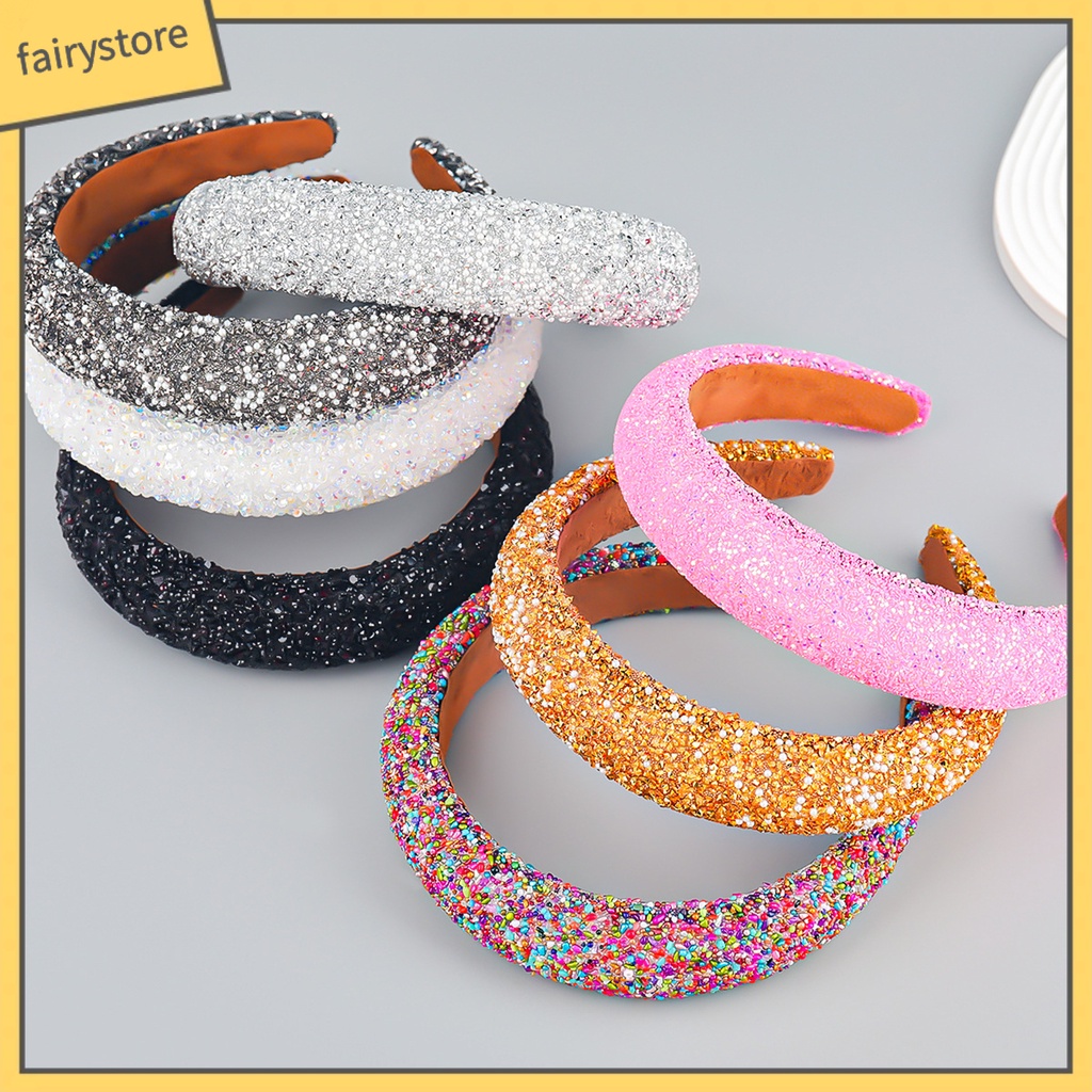 Băng Đô Cài Tóc Đính Đá Ngọc Trai Nhân Tạo Co Giãn Chống Trượt Phong Cách Cổ Điển Thời Trang Cho Nữ