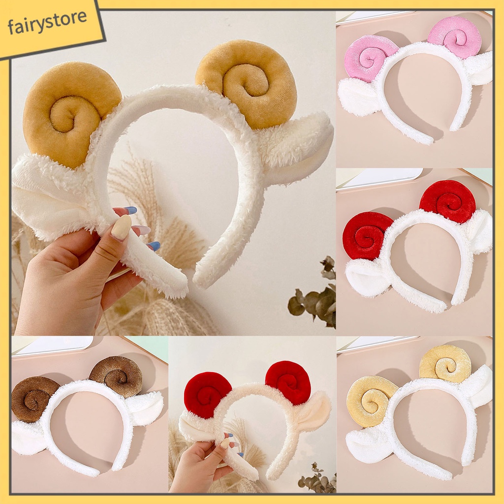 Băng Đô Cài Tóc Rửa Mặt Hình Tai Cừu Hoạt Hình Dễ Thương Cho Nữ