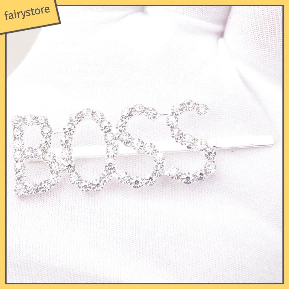 Kẹp Tóc Hợp Kim Đính Đá Hình Chữ Thời Trang Cho Nữ