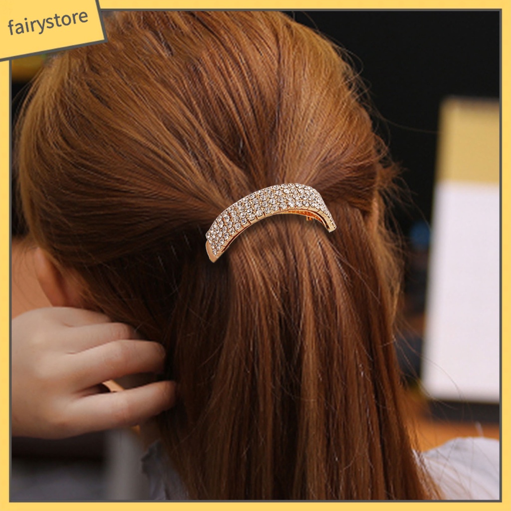 [FRO] Kẹp Tóc Vòm Đính Đá Pha Lê Tinh Tế Thủ Công Mịn Màng Mạnh Dùng Hàng Ngày