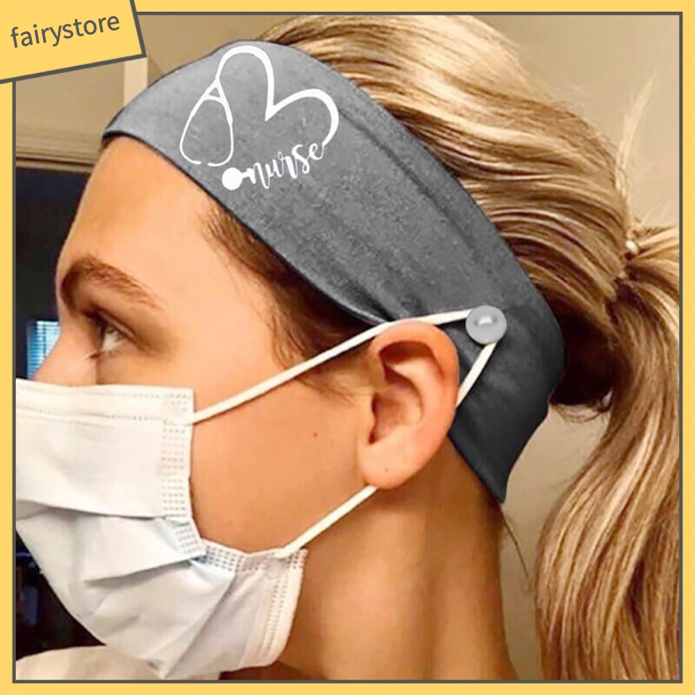 Băng Đô Cài Tóc Thể Thao Mềm Mại Co Giãn Thoáng Khí Đính Nút Trái Tim Thoáng Khí Cho Nữ