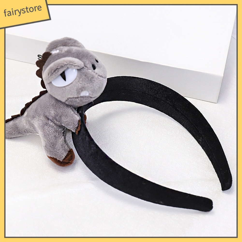 Băng Đô Cài Tóc Vải Nhung Mềm Hình Khủng Long 3D Dễ Thương Cho Nữ