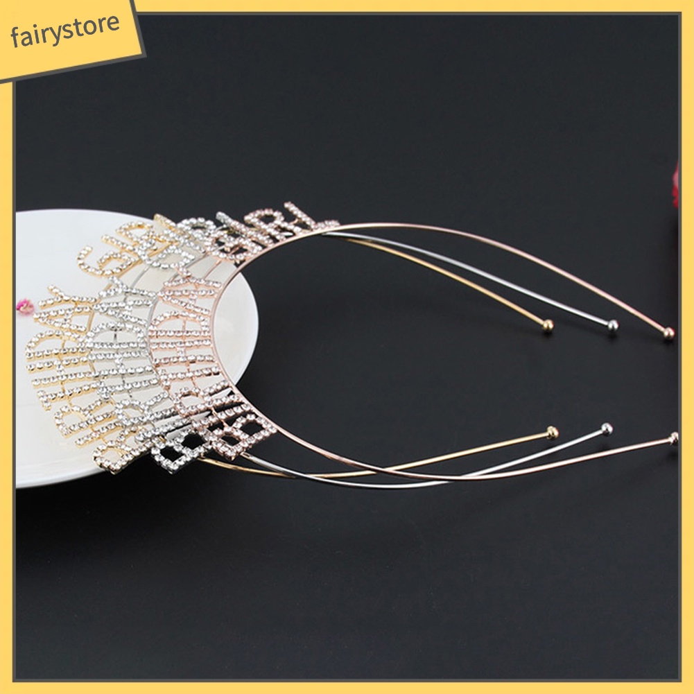 Băng Đô Cài Tóc Hình Vương Miện Bằng Kim Loại Có Đính Đá