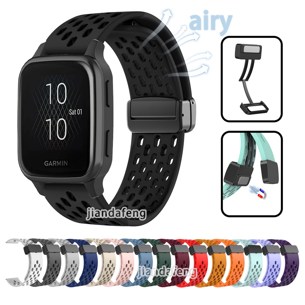Dây Đeo Thay Thế Bằng Silicon Mềm Có Khóa Nam Châm Chữ D Cho Garmin Venu sq2