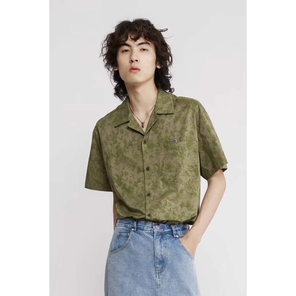 Áo Sơ Mi Ngắn Tay In Họa Tiết Sáng Tạo Theo Phong Cách Mùa Hè Nhật Bản Dành Cho Nam