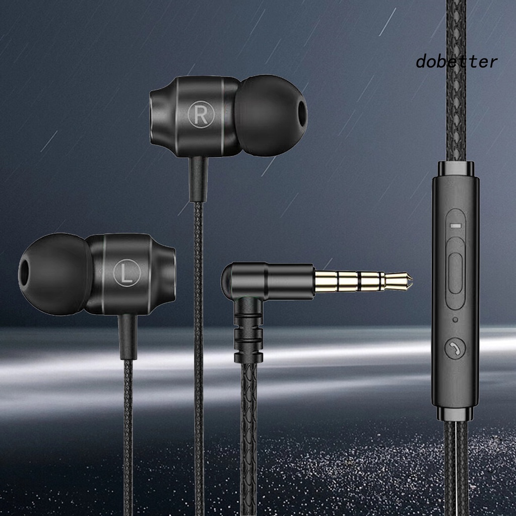 Tai Nghe Nhét Tai Jack 3.5mm Bằng Kim Loại Có Thể Điều Chỉnh Âm Lượng Kèm Micro Tiện Dụng