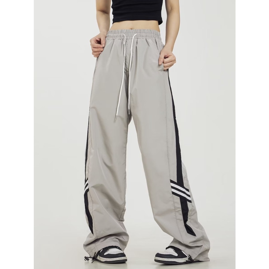 Quần Thể Thao Kẻ Sọc Phong Cách Đường Phố Mỹ Cá Tính Cho Nam Nữ