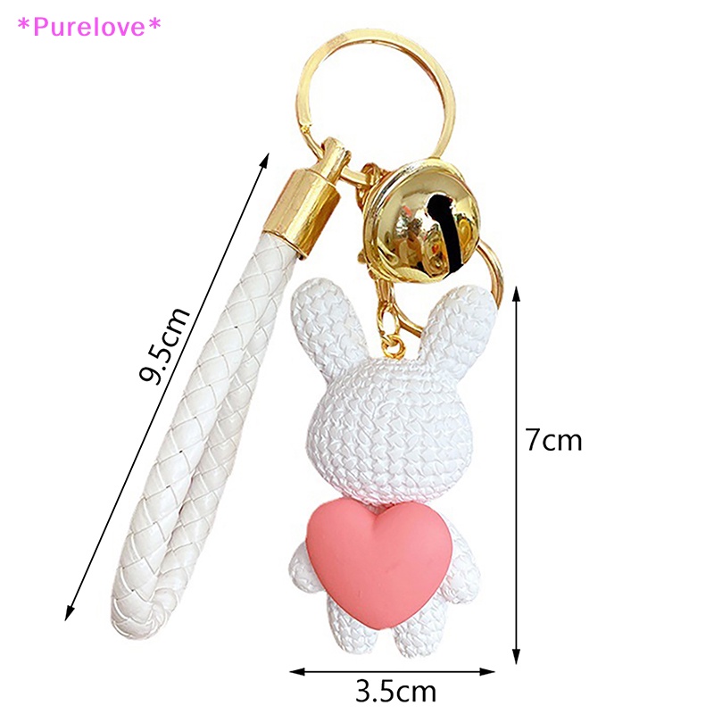 Móc Khóa Hình Thỏ Đan Len Dễ Thương Bằng Nhựa Resin Mới