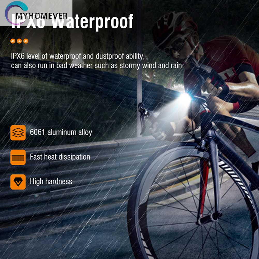 Đèn Pha 900LM LED TYPE-C 1000mAh IPX6 Chống Nước Có Thể Sạc Lại Cho Xe Đạp