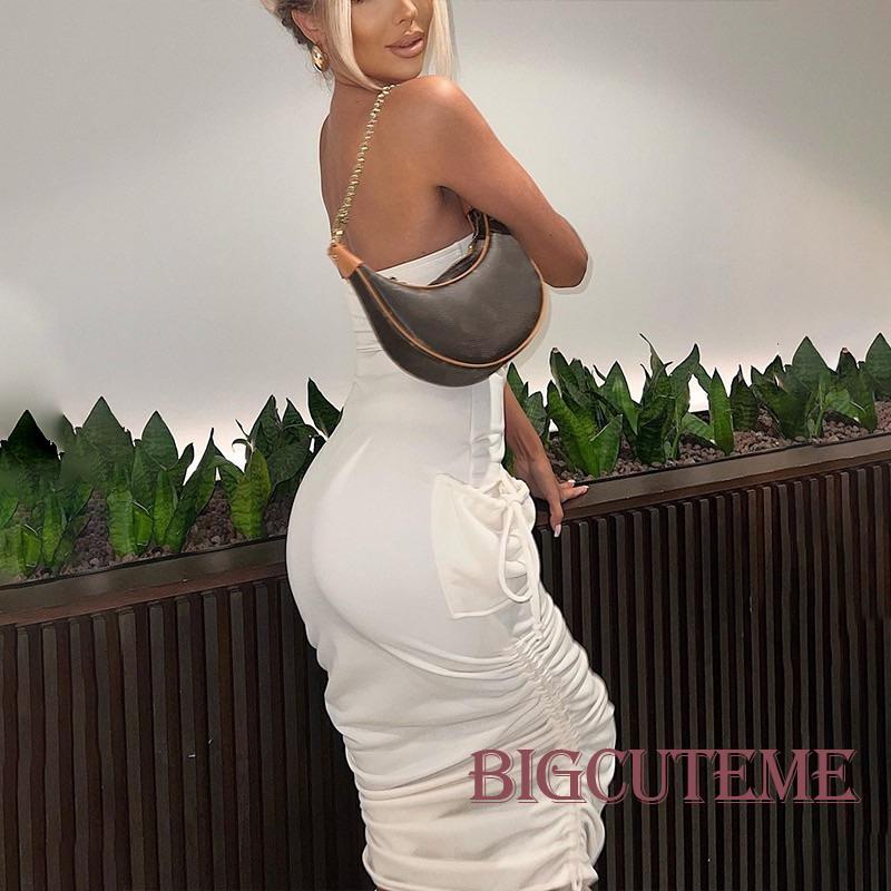 Đầm Ôm Không Dây Có Túi Thời Trang Mùa Hè Cho Nữ