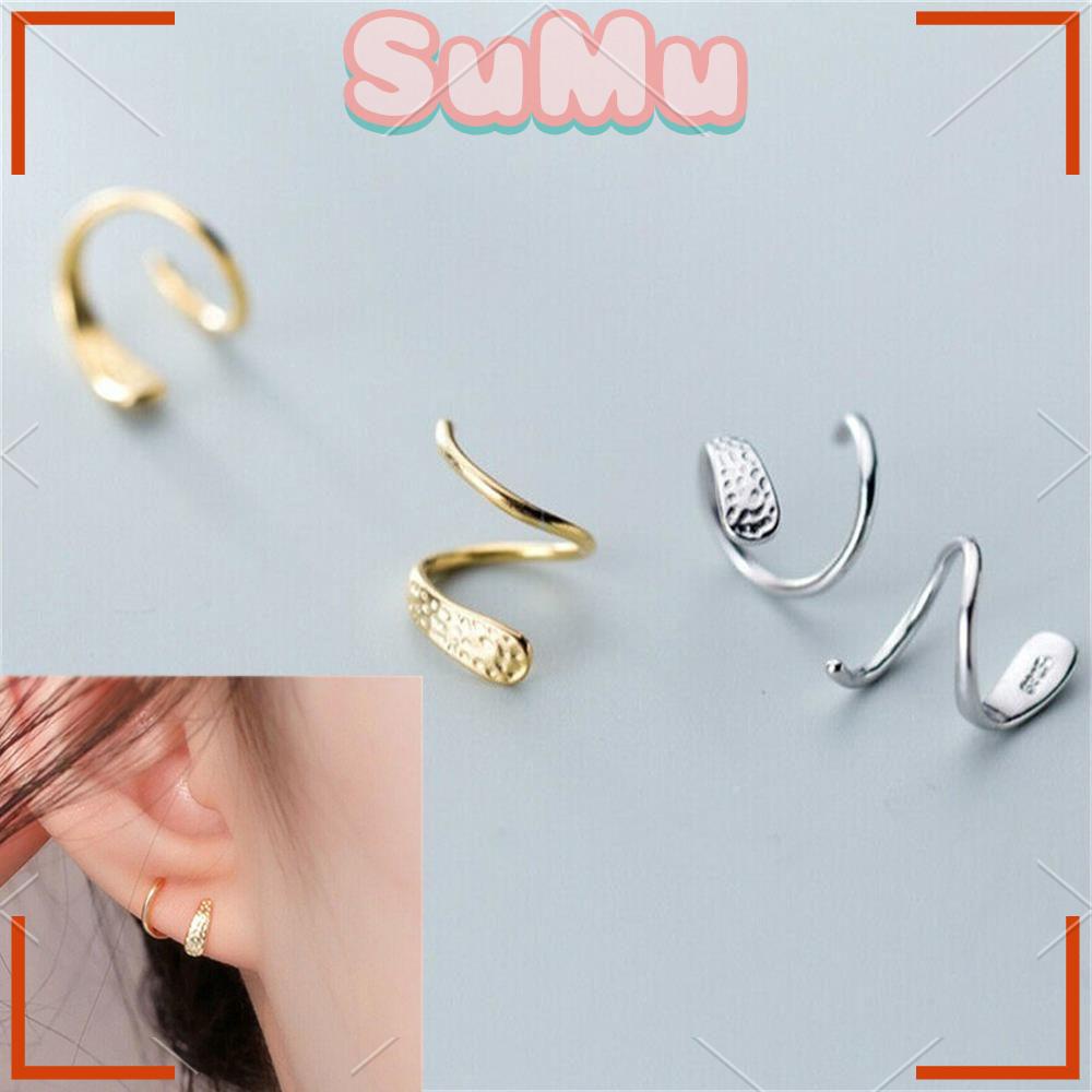 Đôi Bông Tai Mạ Bạc 925 Dành Cho Nữ|Áo Thun Thiết Kế Đơn Giản Thời Trang