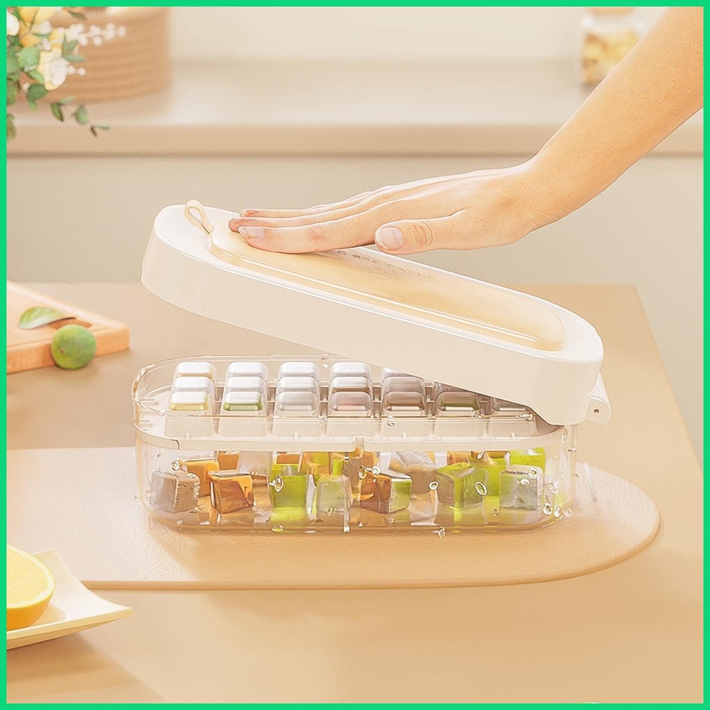 Khay Làm Đá Hai Tầng Có Nắp Dễ Dàng Sử Dụng Cho Jiwvnjiwvn