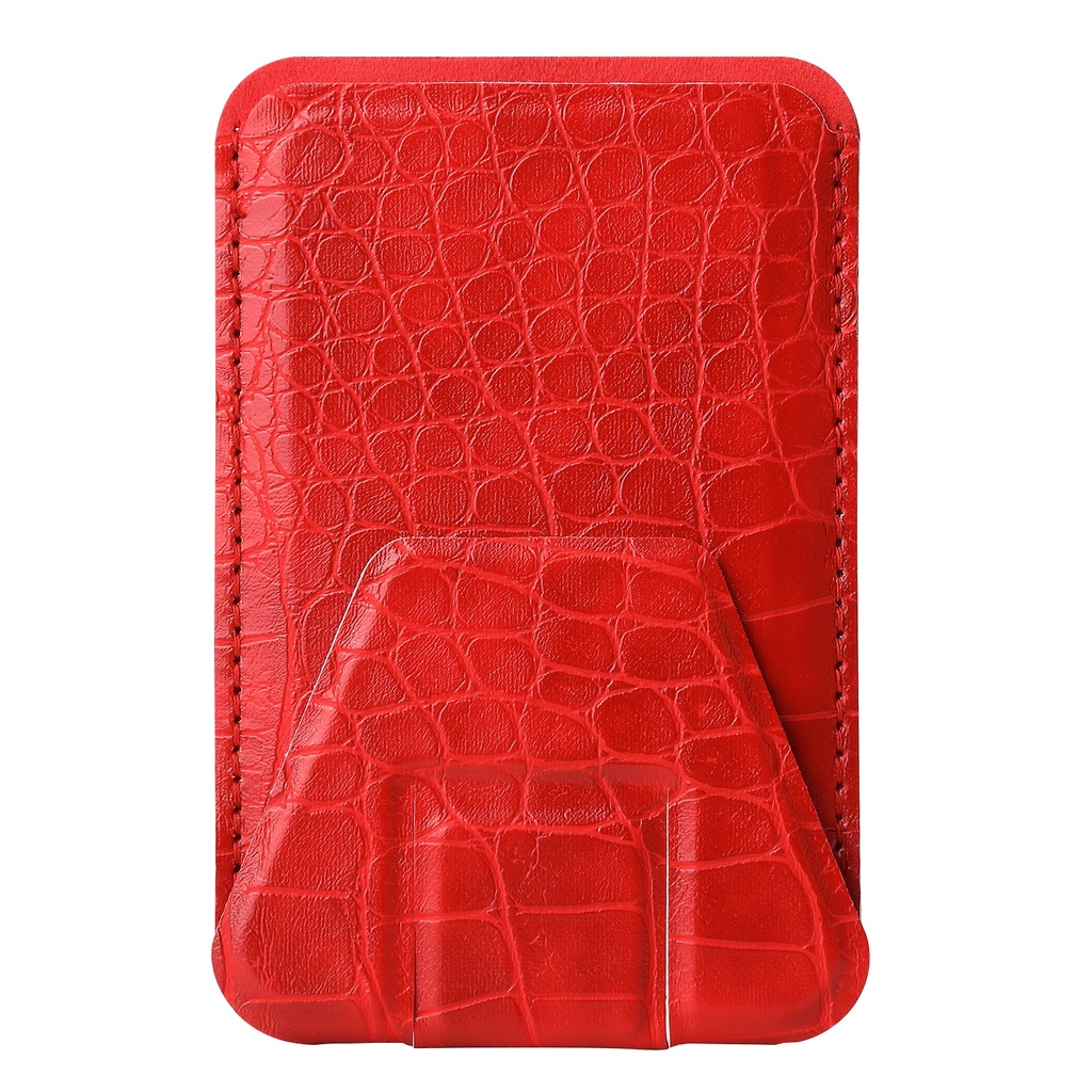 Giá Đỡ Điện Thoại Từ Tính Siêu Mạnh Họa Tiết Da Cá Sấu Có Ngăn Đựng Thẻ Cho iPhone 14 13 12 Pro Max Mini Plus