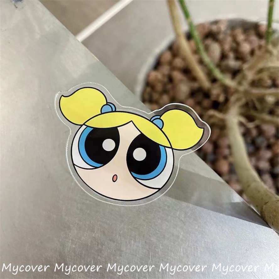 Giá Đỡ Điện Thoại Dạng Nhẫn Đeo Ngón Tay Hình Powerpuff Girls Dễ Thương