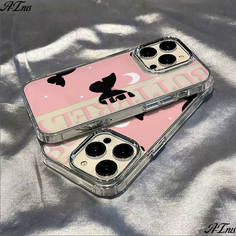 ✅Ốp Điện Thoại Mềm Chống Sốc Họa Tiết Bướm Màu Đen Cho Iphone 12 Plus 14 Pro 11 137 max 8 KP9P