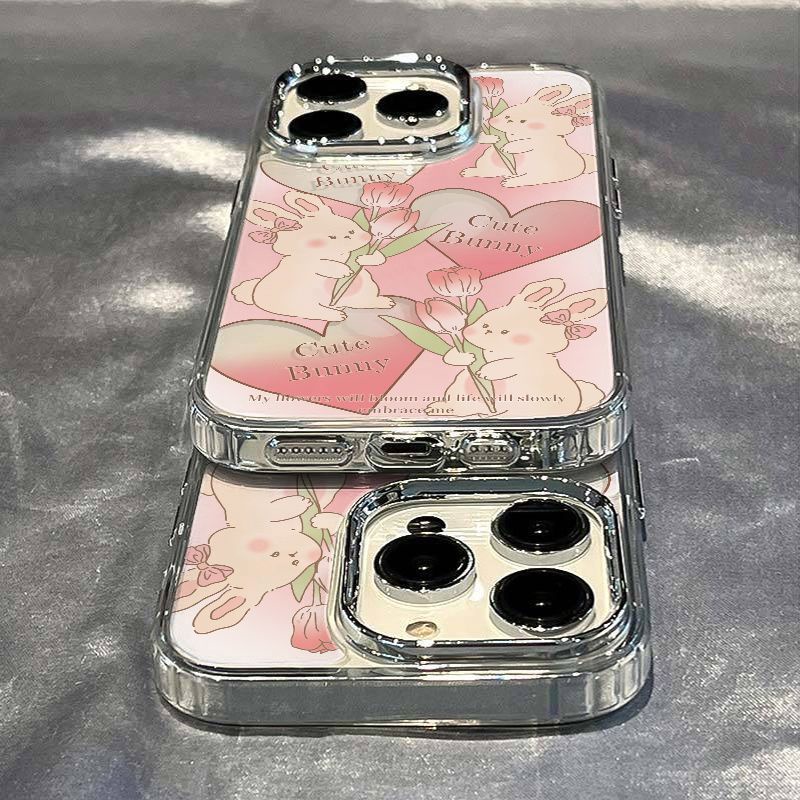 ✅Ốp Điện Thoại Dẻo Họa Tiết Chú Thỏ &amp; Hoa Đơn Giản Chống Sốc Cho iPhone12 CVDK / 1311 14ProPlus xsmax8 7