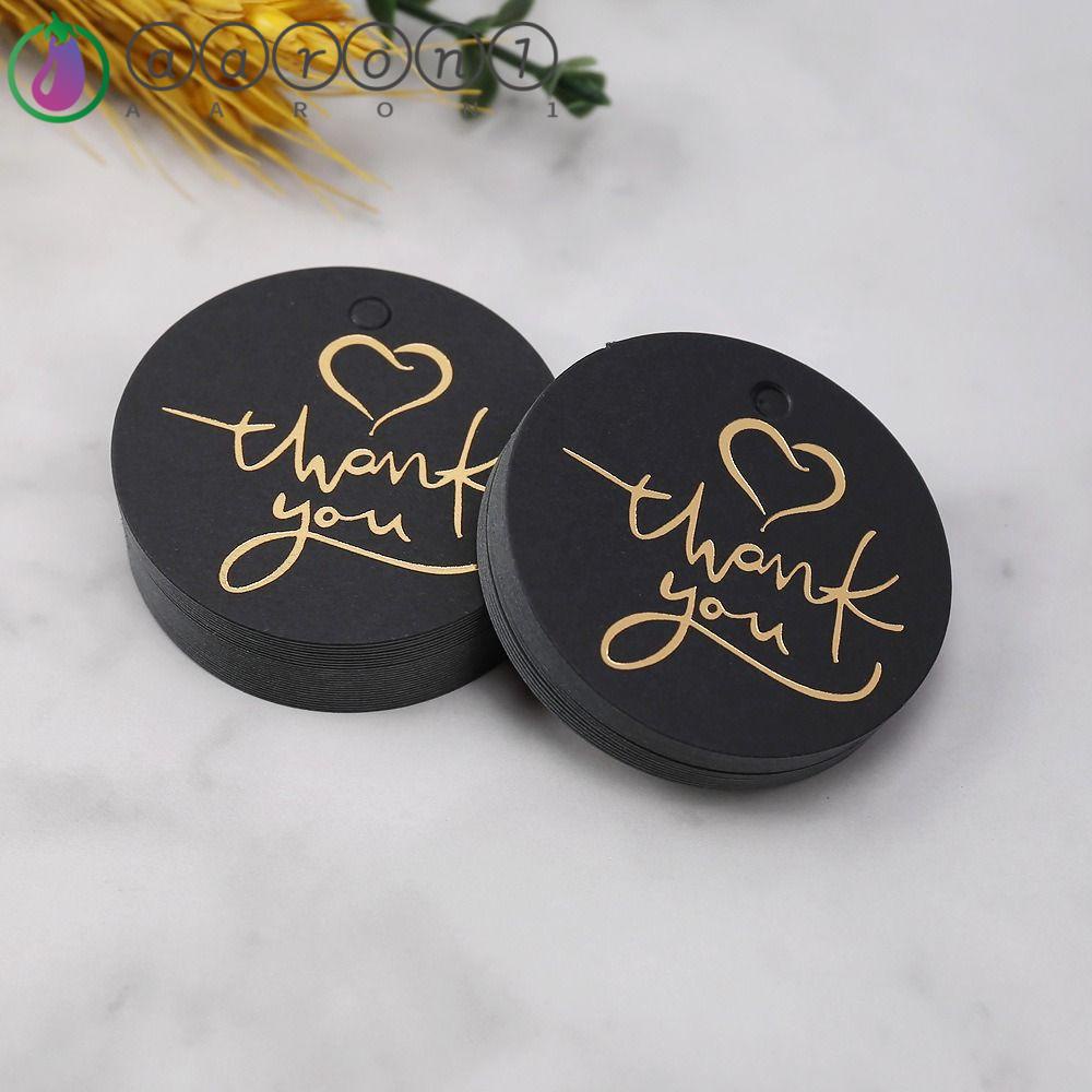 Set 100 Tấm Thẻ Tròn Treo Trang Trí In Chữ Thank You AARON1