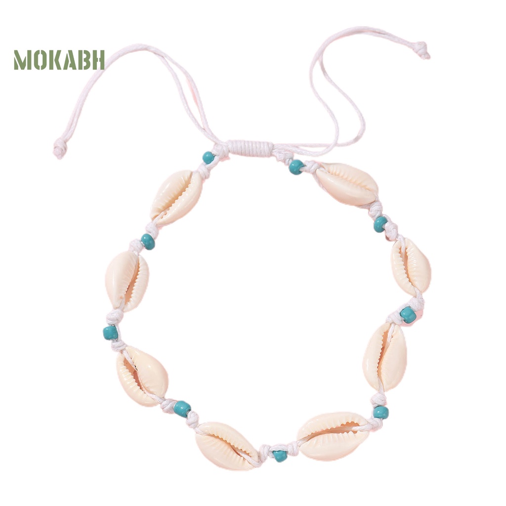 Lắc Chân Bện Dây Đính Vỏ Sò Phong Cách Bohemia Thanh Lịch Cho Nữ