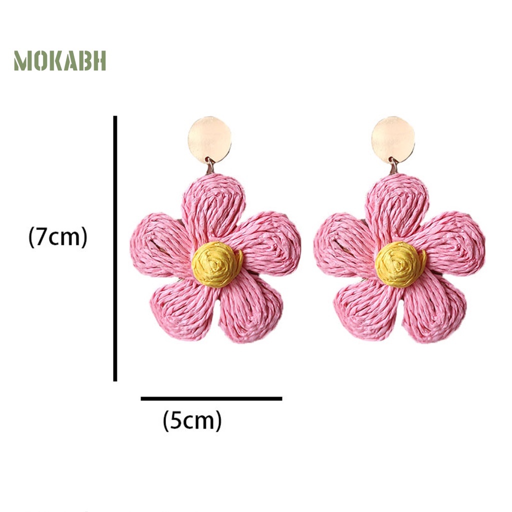 1 Đôi Bông Tai Hình Hoa Màu Sắc Tươi Sáng Phong Cách Kỳ Nghỉ Cho Nữ