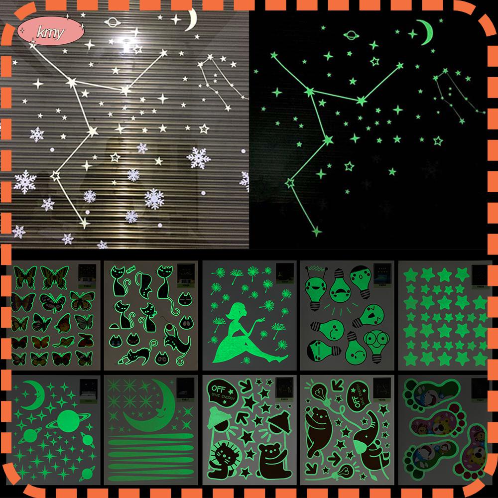 Nhãn dán dạ quang họa tiết hoạt hình bằng PVC phát sáng trong đêm trang trí cho phòng trẻ em