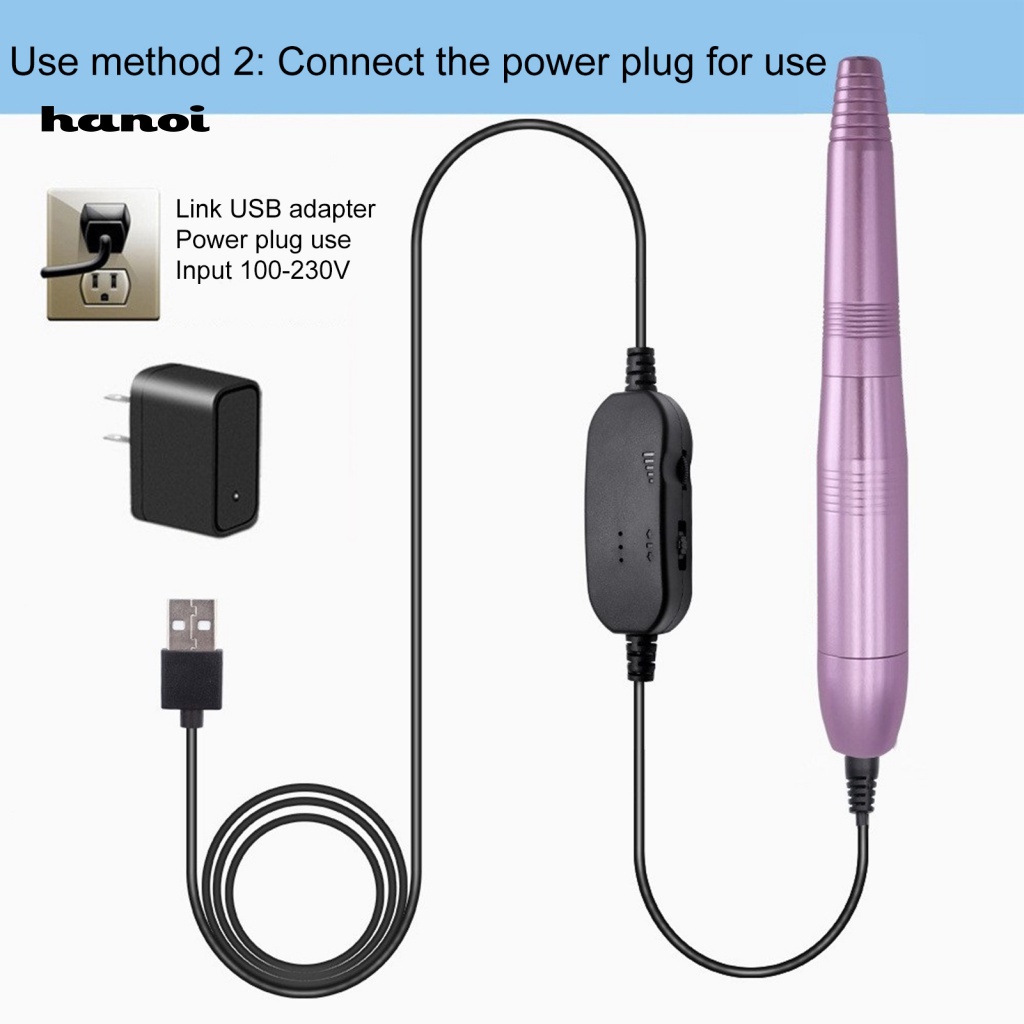 1 Bộ Máy Khoan Móng Tay 18000RPM-19000RPM Giao Diện USB Tiếng Ồn Thấp 5V / 1A Chuyên Dụng Cho Salon