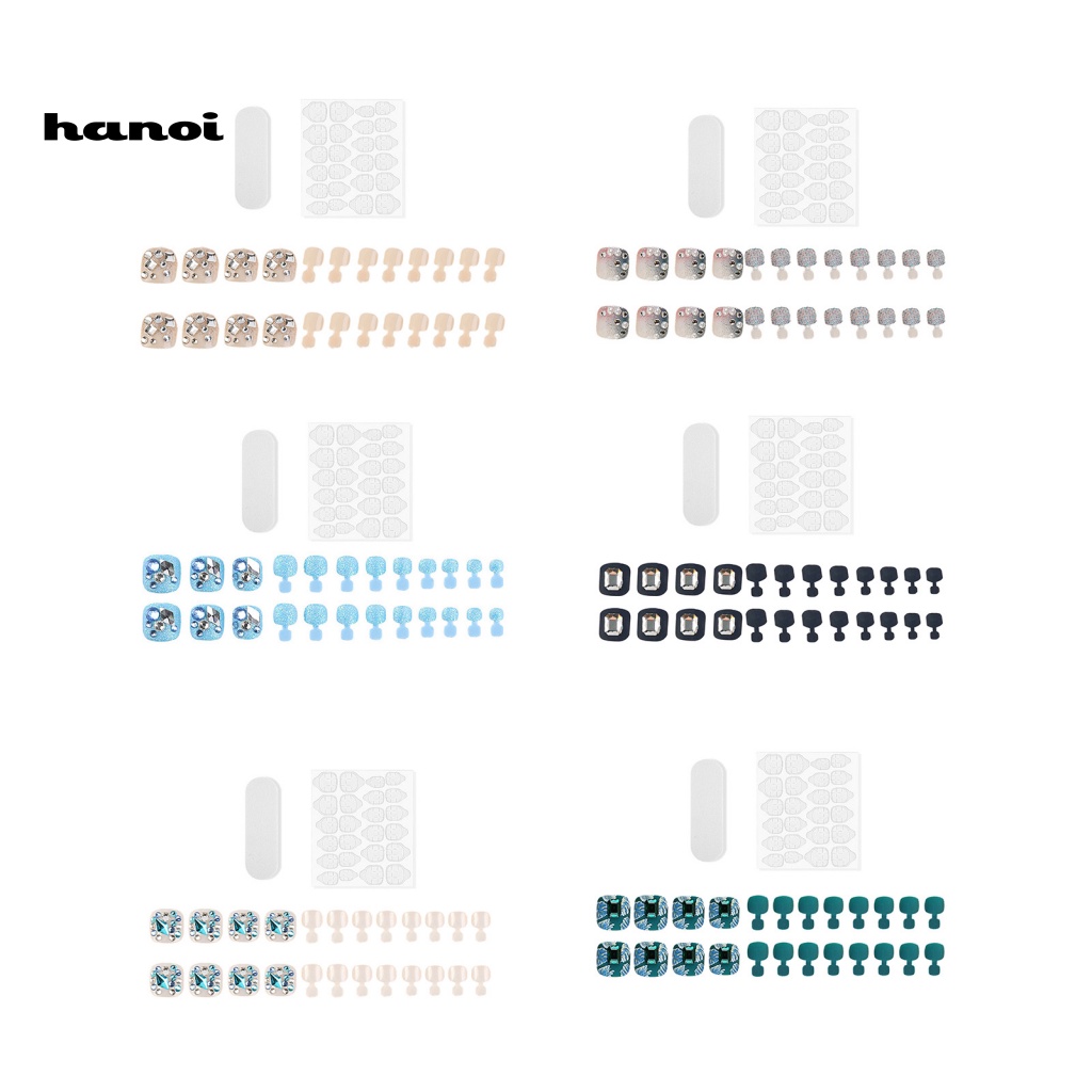 1 Bộ Móng Chân Giả Độ Bóng Cao Lấp Lánh Toàn Diện Dùng Trang Trí Cho Salon