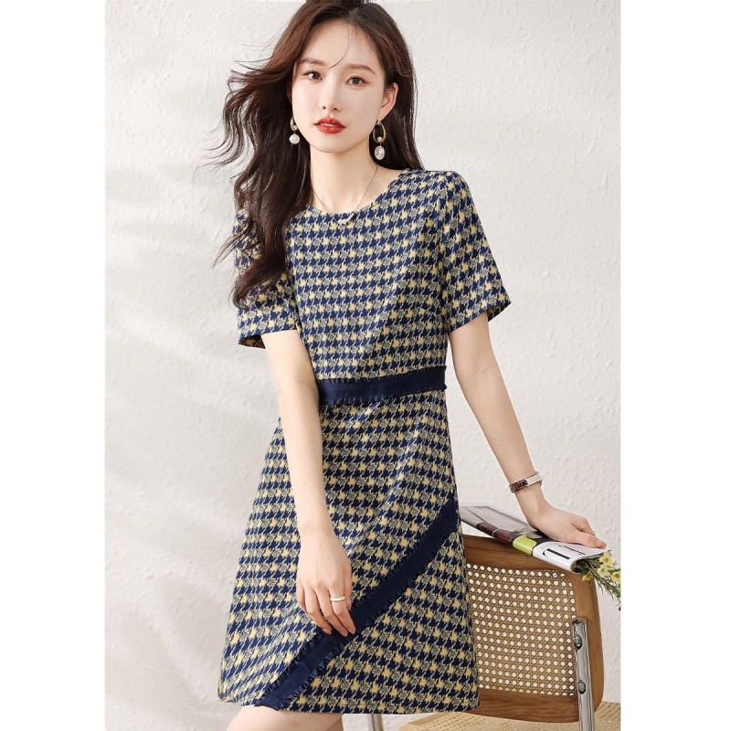 Đầm Ngắn Tay Ôm Eo Thời Trang Mùa Hè Pháp 2023 Mới