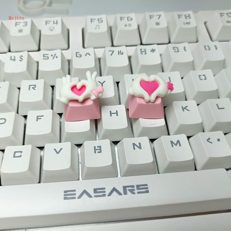 1 Ốp Phím Cơ OEM Profile R4 Hei DIY Họa Tiết Trái Tim Xinh Xắn