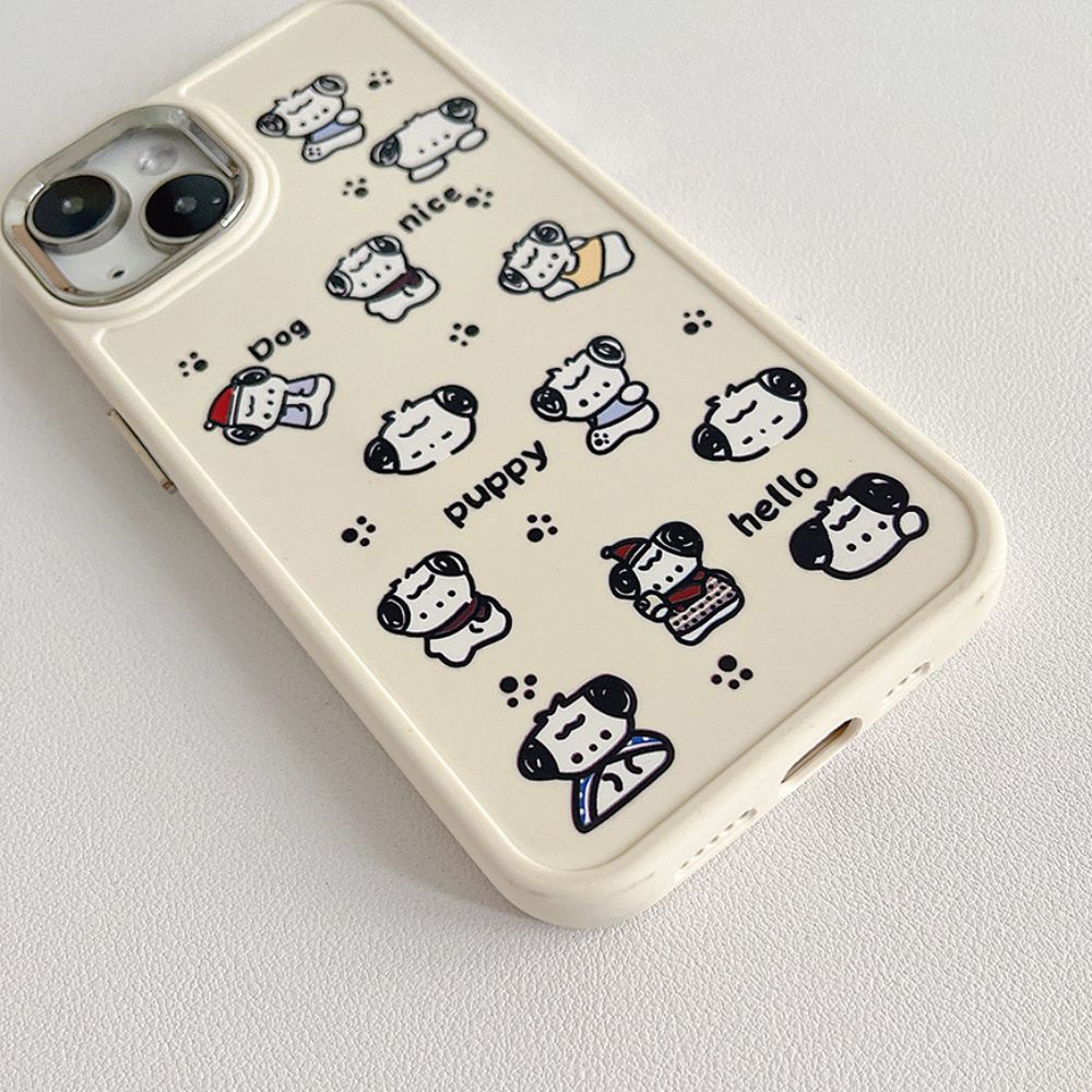 Ốp Điện Thoại TPU Mềm Chống Sốc Họa Tiết Dấu Chân Cún Graffiti Mạ Điện Cho IPhone 11 14 13 12 Pro Max