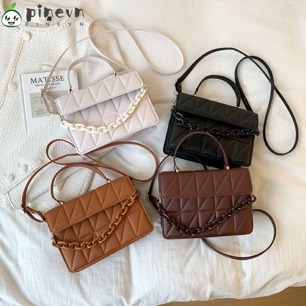 Túi Xách Dây Xích Đeo Vai Họa Tiết Caro