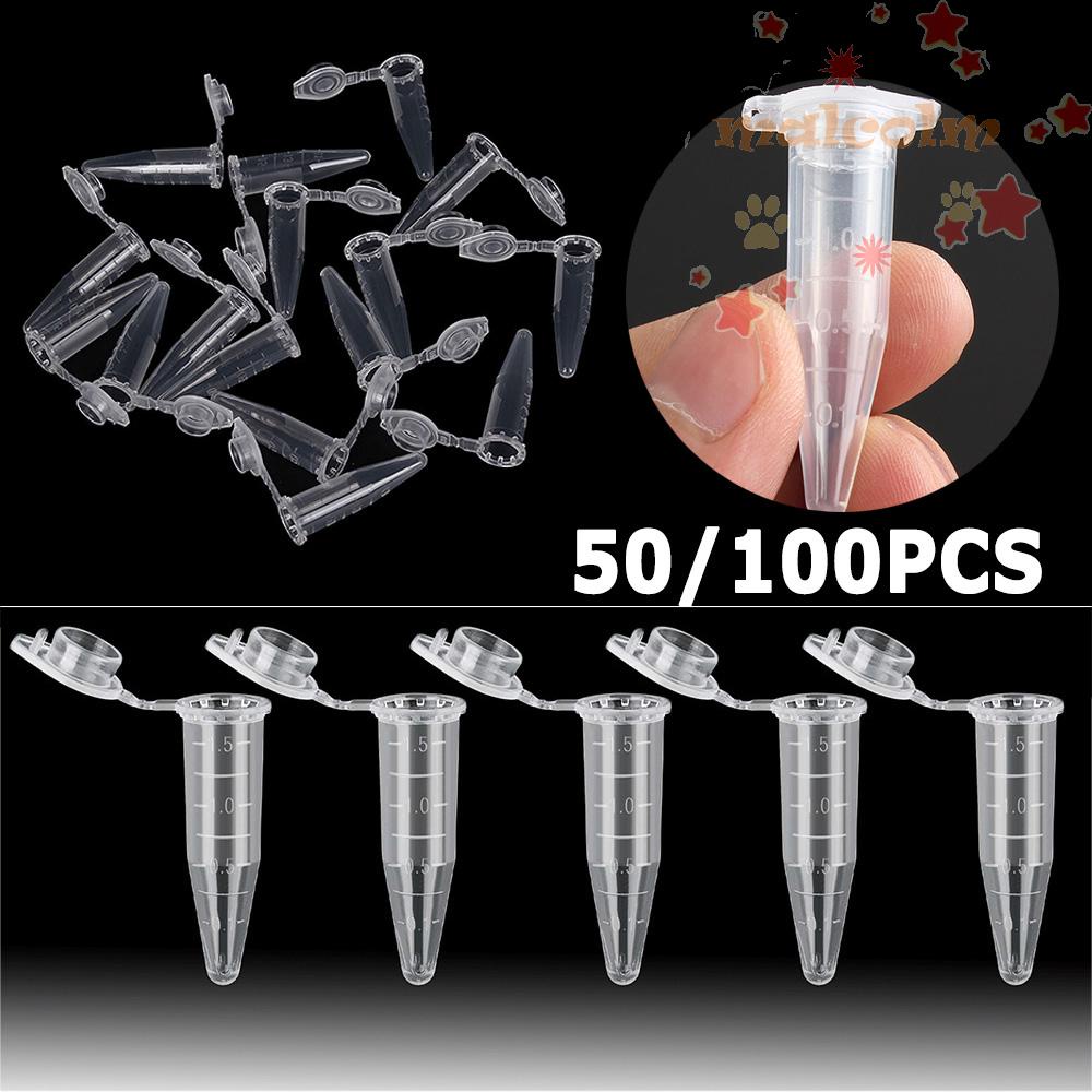 50 / 100 Ống Nghiệm Trong Suốt Có Nắp Đậy 1.5ML
