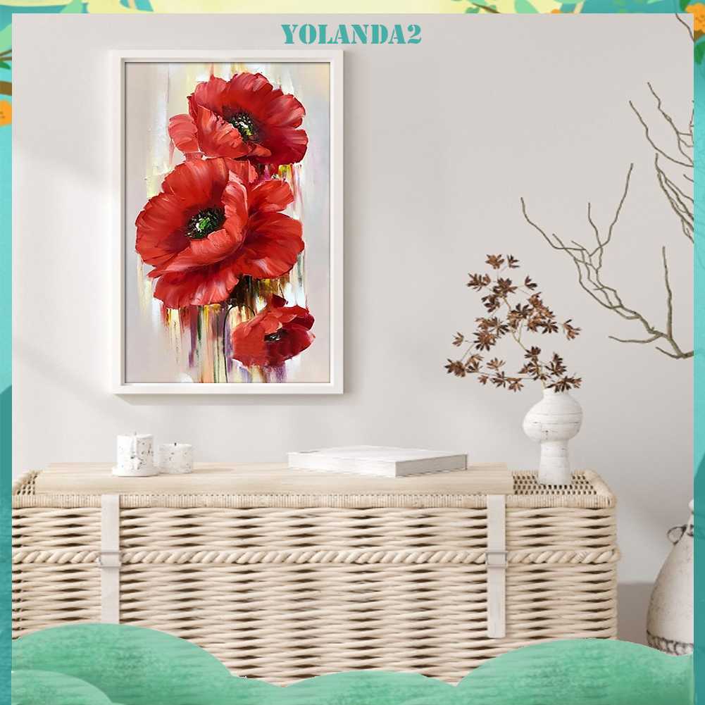 Tranh Đính Đá Kim Cương Toàn Bộ 5D DIY Hình Vẽ Hoa Trang Trí Nhà Cửa