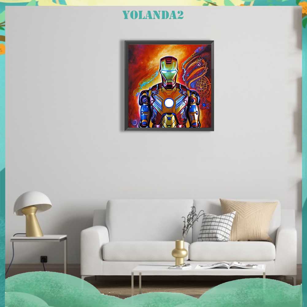 Tranh Đính Đá Kim Cương Toàn Bộ 5D DIY Hình Vẽ Người Sắt