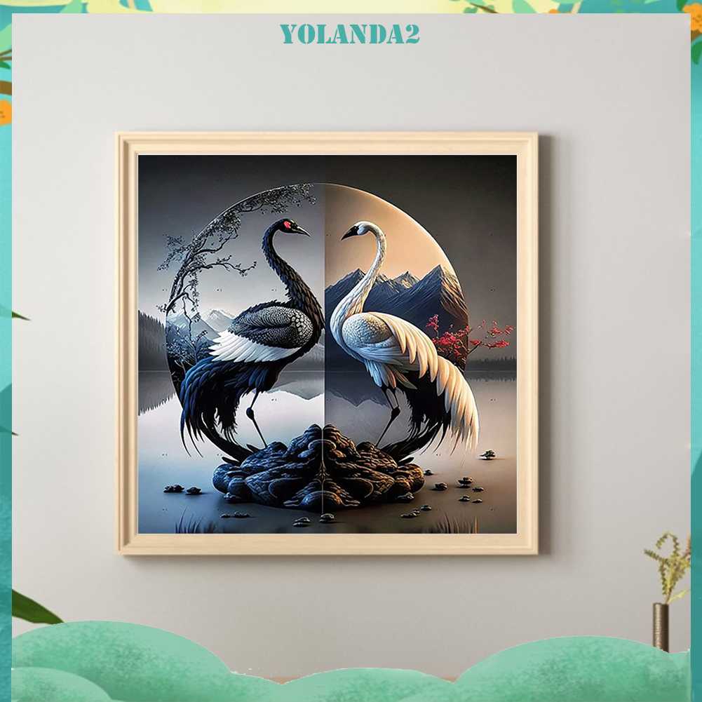 Tranh Đính Đá Kim Cương Toàn Bộ 5D DIY Hình Vẽ Con Sếu