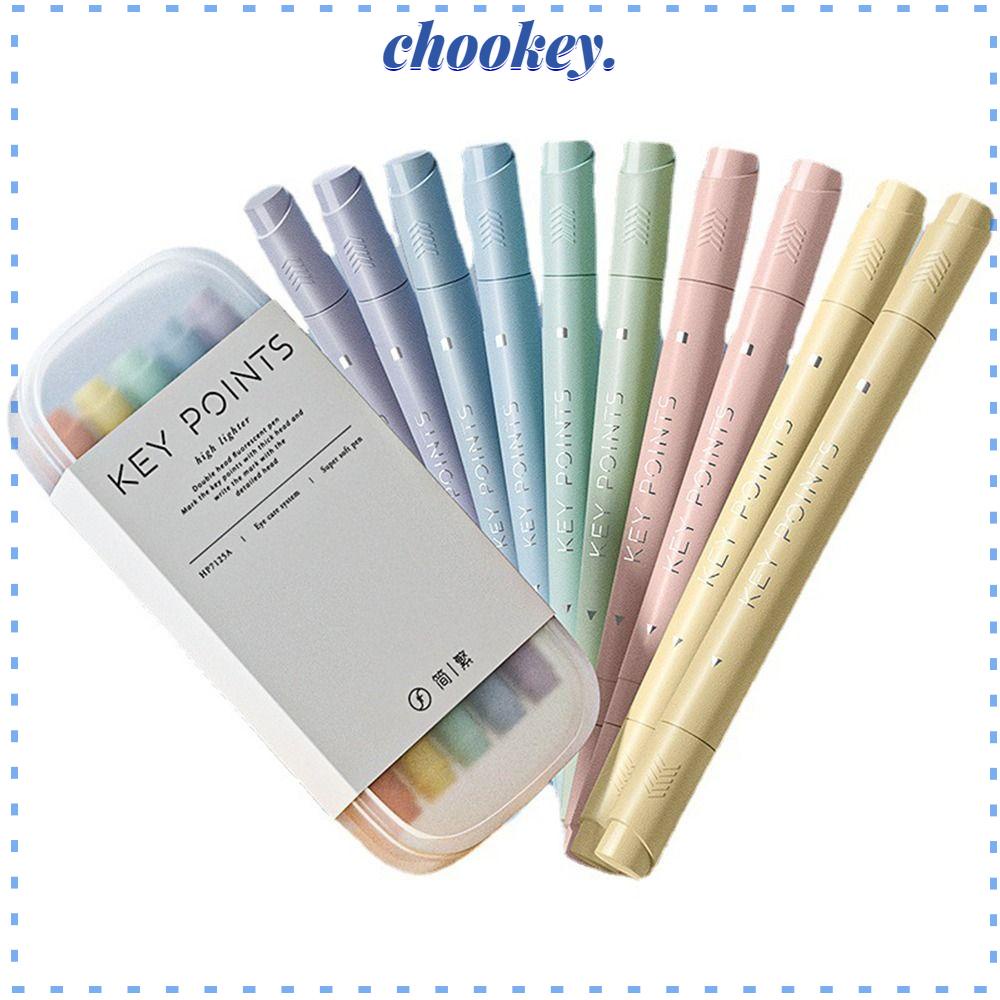 CHOOKEY Bút Đánh Dấu Hai Đầu Màu Sắc Dạ Quang Dành Cho Học Sinh / Văn Phòng