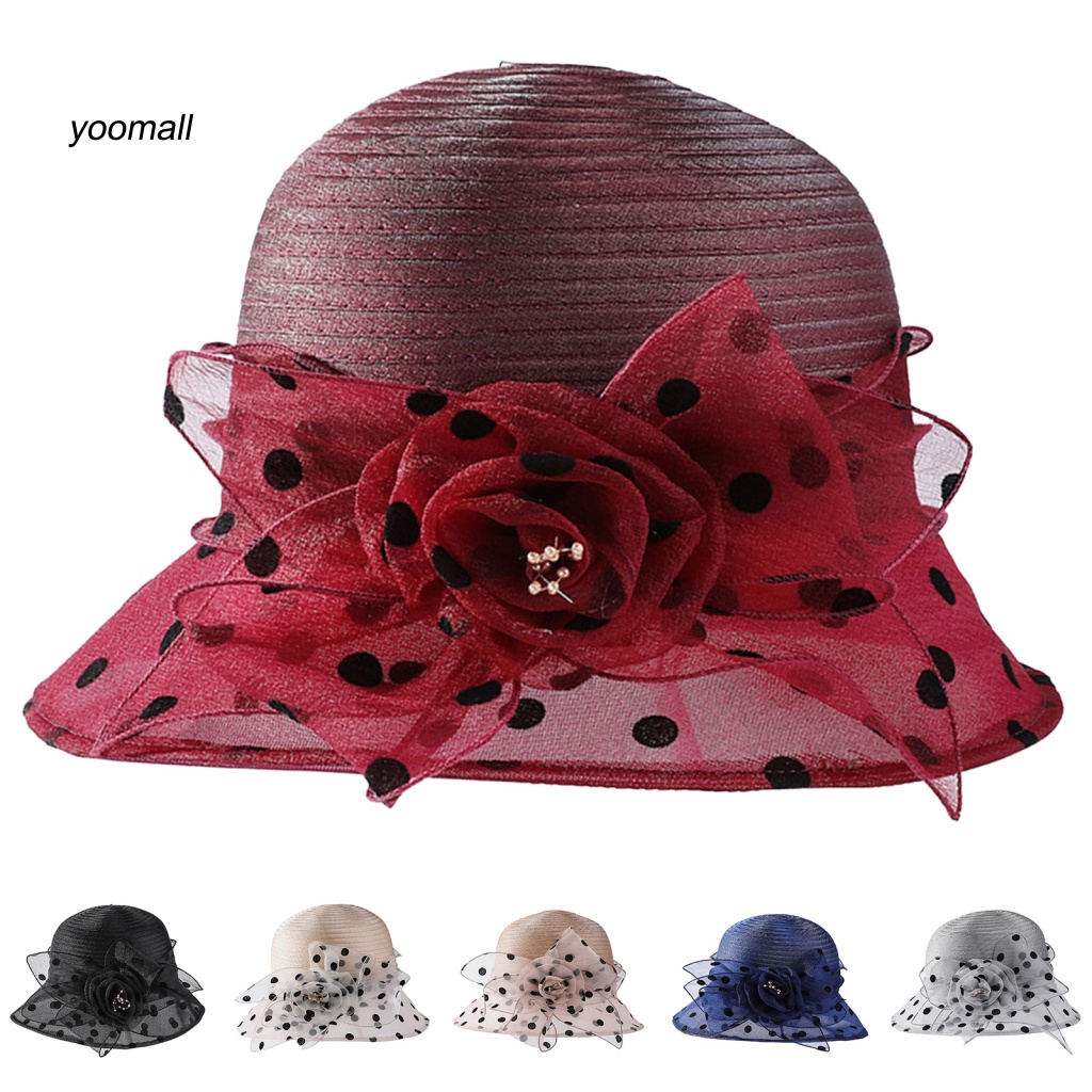 Nón Vành Tròn Họa Tiết Chấm Bi Thời Trang Cho Nữ
