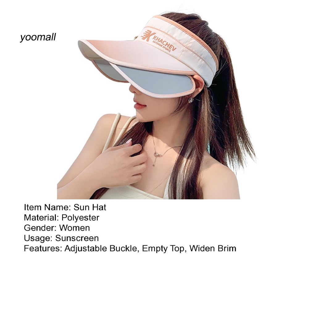 Mũ Vành Rộng Hở Chóp Có Khóa Điều Chỉnh Được Thêu Chữ Thời Trang Mùa Hè