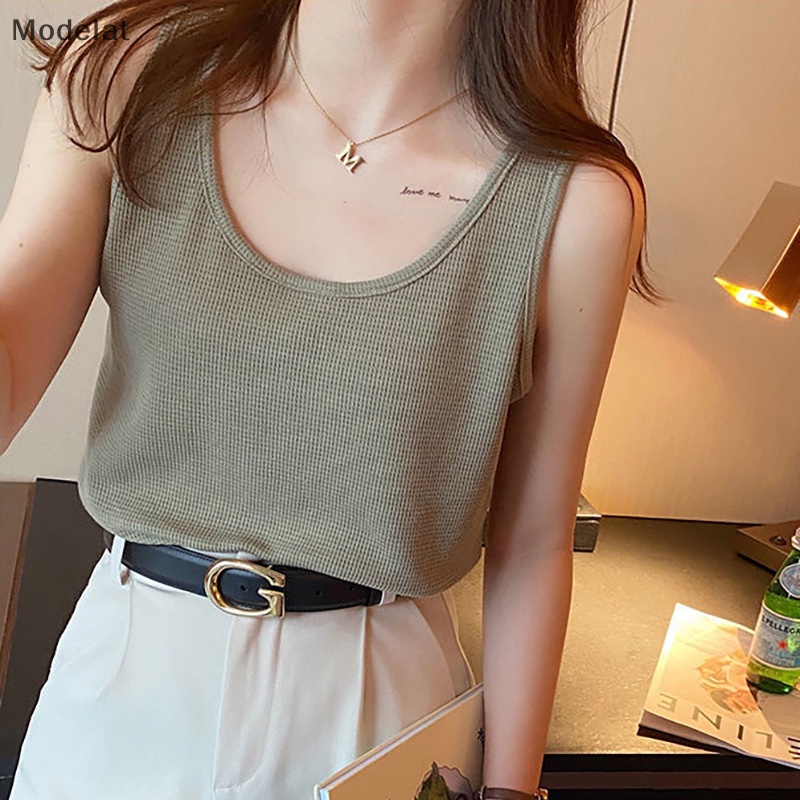 Áo Thun Sát Nách Màu Trơn Dáng Rộng Thời Trang Mùa Hè Cho Nữ