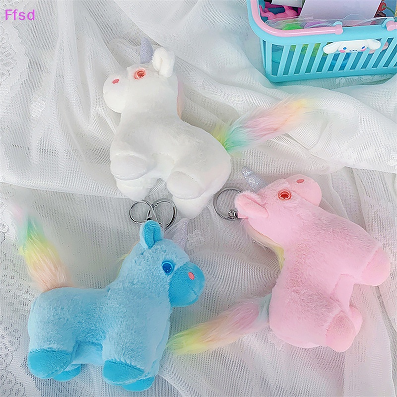 {Ffsd} Móc Khóa Hình Kỳ Lân Nhồi Bông Mềm Mại Màu Kẹo Sáng Tạo Cho Nữ * Hàng Bán Chạy *