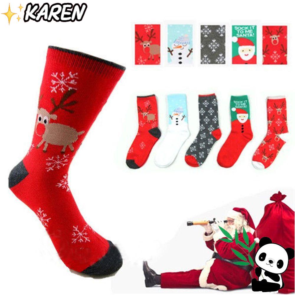 Vớ Len Giữ Ấm Họa Tiết Giáng Sinh Dễ Thương