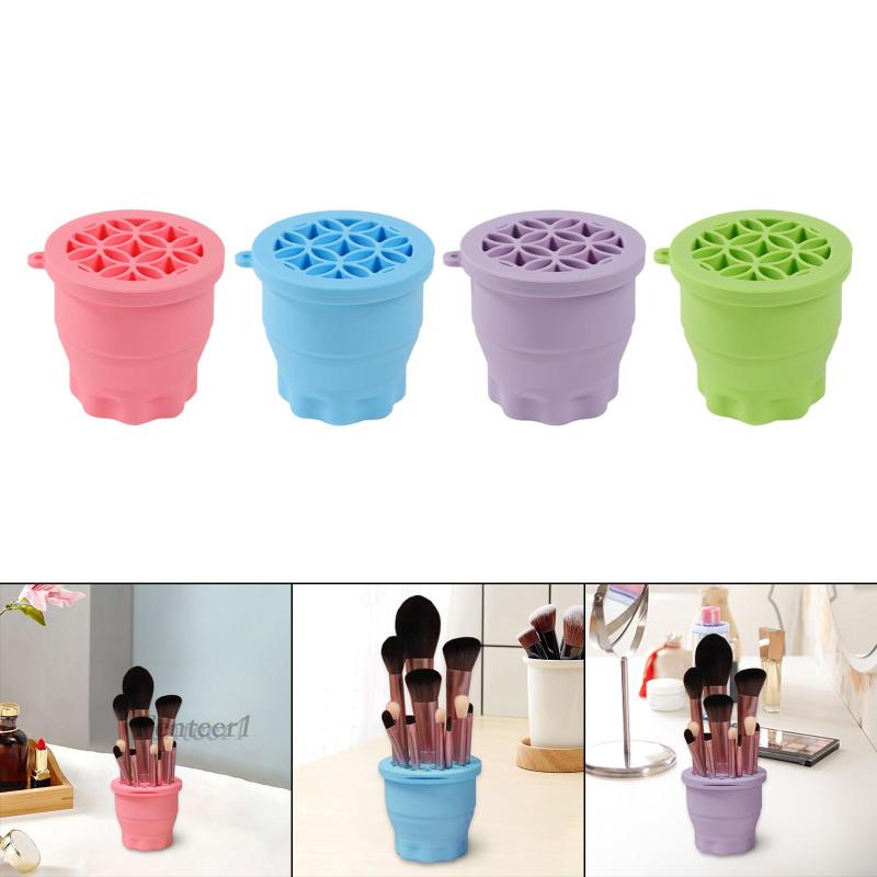 Giá Đỡ Cọ Trang Điểm Bằng Silicon Đa Năng Có Thể Gấp Gọn Fenteer1