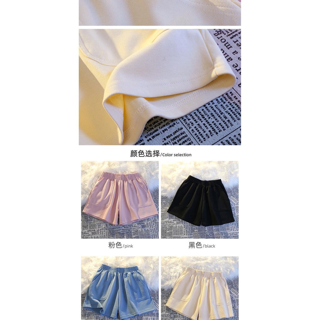 Quần Short Ống Rộng Lưng Cao Phong Cách Hong Kong Thời Trang Mùa Hè Cho Nữ