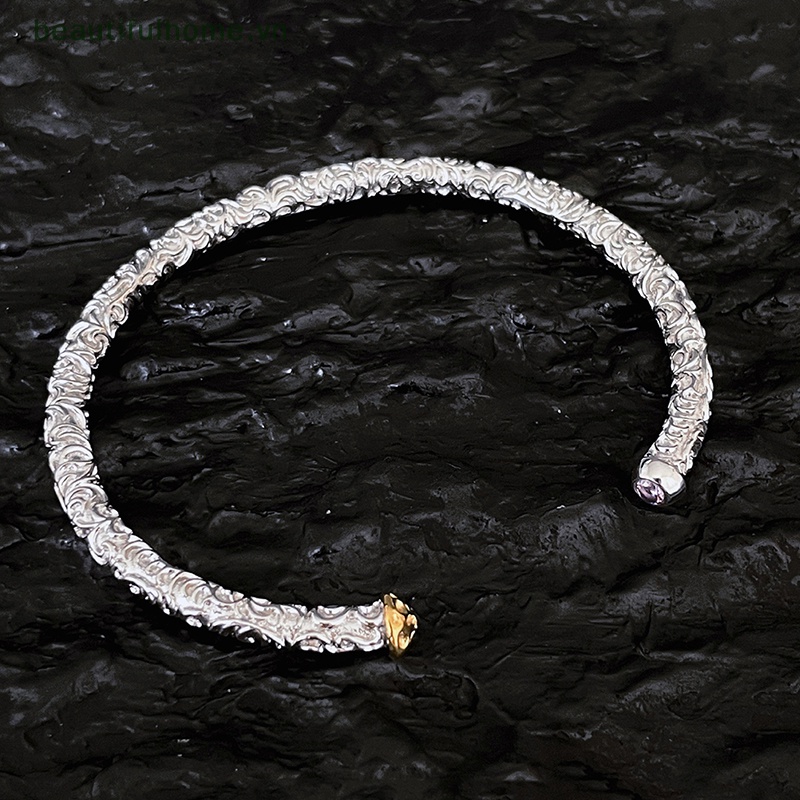 [beautifulhome] Vòng Tay Hở Đính Hạt Lấp Lánh Thời Trang Punk Rock Cá Tính [beauty]