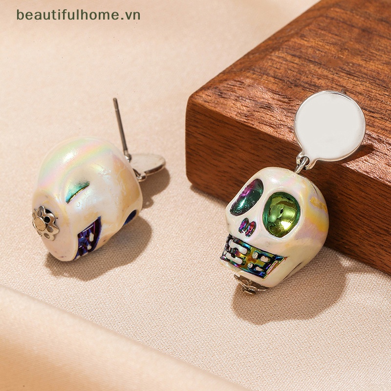 Bông Tai Hình Đầu Lâu Phong Cách Gothic Punk Thời Trang Cho Nữ