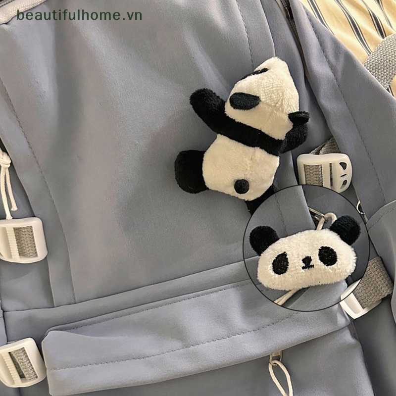 [beautifulhome] Băng Đô Cài Tóc Co Giãn Hình Gấu Trúc Lông Xù Đáng Yêu Làm Đẹp Quần Áo [beauty]