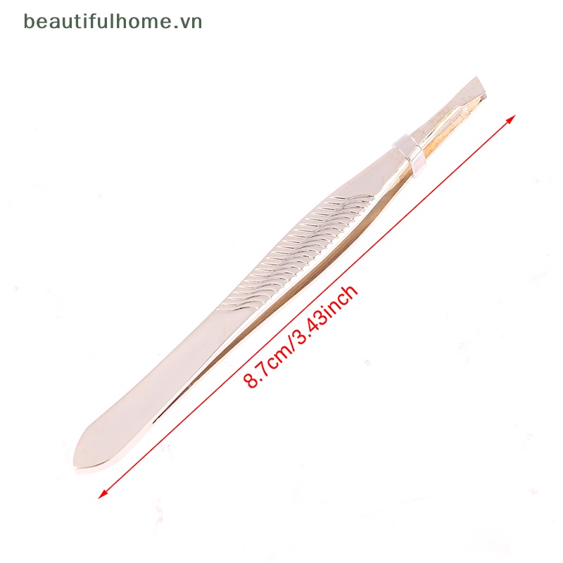 1 Nhíp Nhổ Lông Mày Đầu Dẹt Bằng Thép Không Gỉ