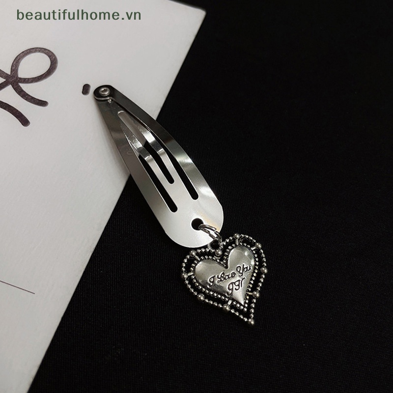 1 Kẹp Tóc Nơ / Trái Tim Bằng Kim Loại Thời Trang Cho Nữ