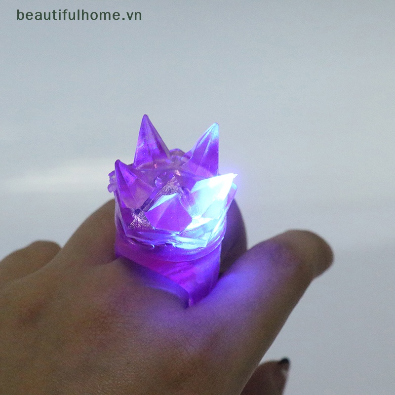 [beautifulhome] Set 2 Nhẫn Đồ Chơi Có Đèn LED Phát Sáng Trong Bóng Tối Hình Hoạt Hình Dành Cho Trẻ Em [beauty]